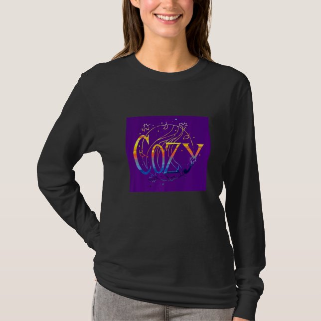 T-shirt Confortable Et Cosy Design Automne (Devant)