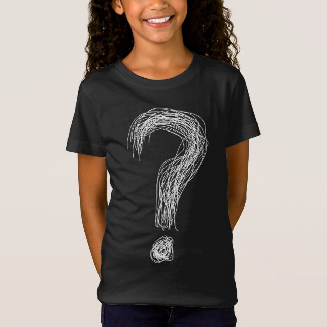 T-Shirt Confused Scribble Question Mark Chaos Overthinking (Devant)
