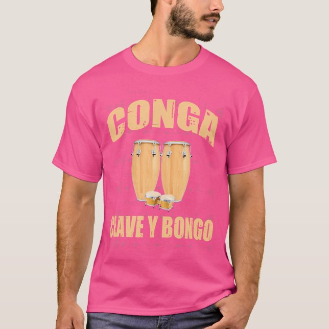 T-shirt Conga Drum Clave Y Bongo Drum Percussion (Devant)