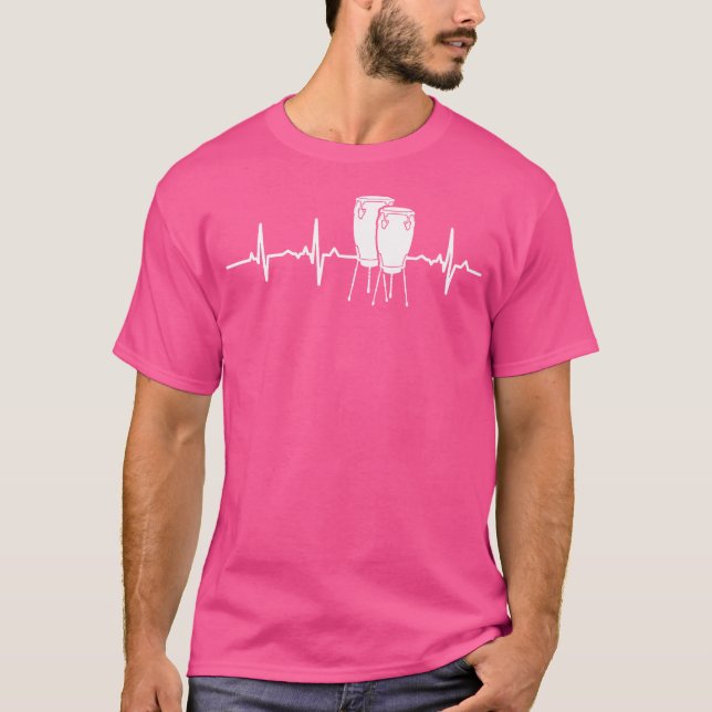 T-shirt Conga Drum Heartbeat Funny Pulse Line Drummer Cade (Devant)