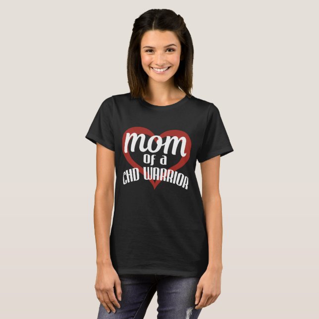 T-shirt congénital CHD de maman de conscience de (Devant entier)