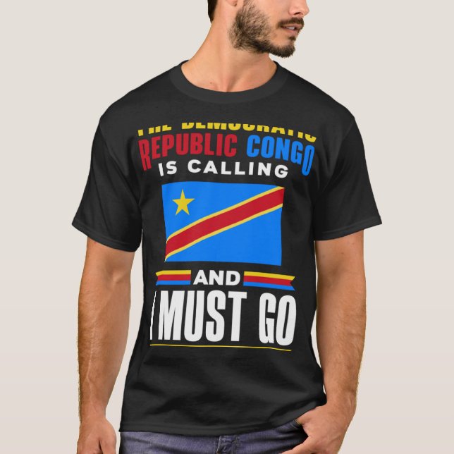 T-shirt Congo République Démocratique du Congo Drapeau con (Devant)