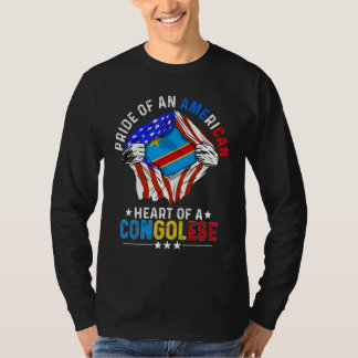 T-shirt Congolais Américain Amérique Fierté Pays Étranger 