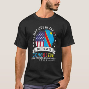 T-shirt Congolais Américain Maison aux États-Unis Patriote