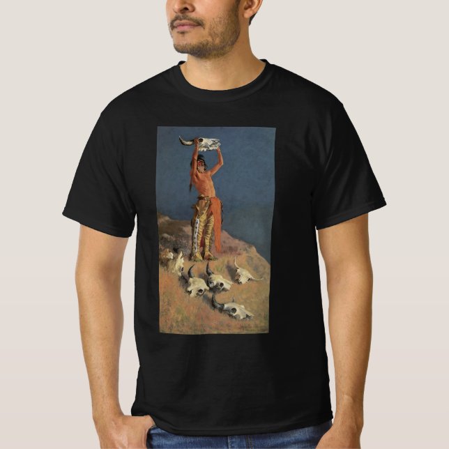 T-shirt Conjuring Back the Buffalo de Frederic Remington (Devant)