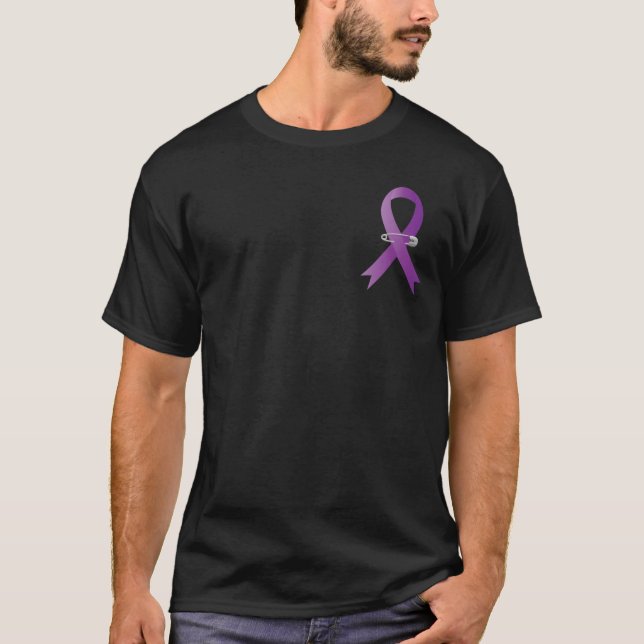 T-shirt Connaissance de l'épilepsie Poche à ruban violet (Devant)