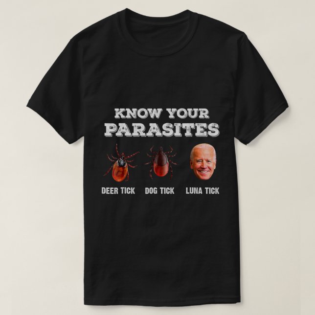 T-shirt Connaissez Vos Parasites Anti Joe Biden Deer Tick, (Design devant)