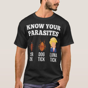 T-shirt Connaissez vos parasites Anti-Trump Drôle Luna Tic