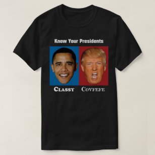 T-shirt Connaissez vos présidents - Obama Classy Trump Cov