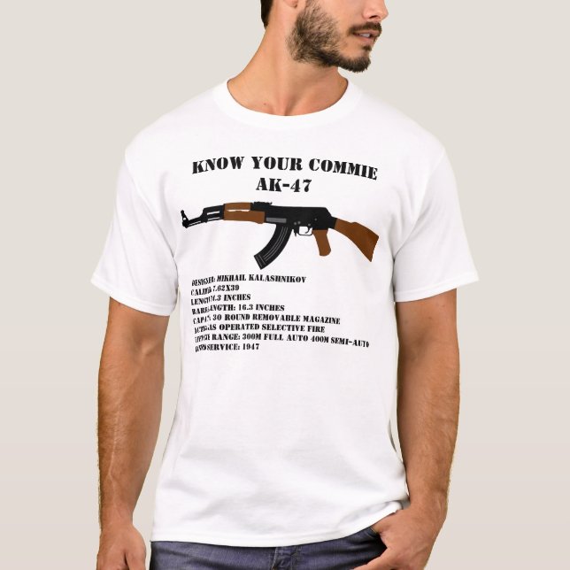T-shirt Connaissez votre AK-47 coco (Devant)