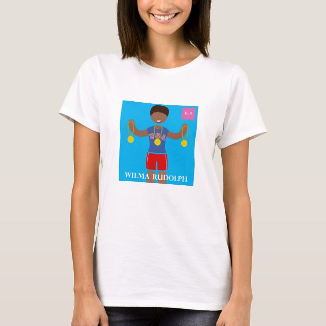 T-shirt Connaissez votre HERstory : Wilma Rudolph (Devant)