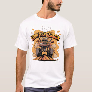 T-shirt Connaissez Votre Terrain Camion Monstre Orange Tou