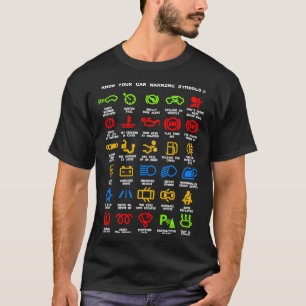 T-shirt Connaître votre voiture Avertissement lumières Méc