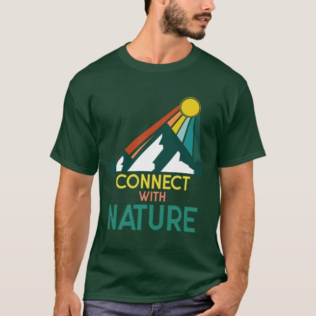 T-shirt Connectez-vous à la nature - été. (Devant)