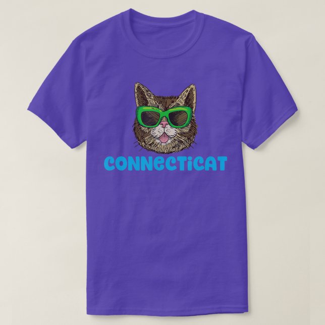 T-shirt Connecticut Funny State Chat Pun (Design devant)