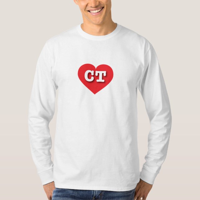 T-shirt Connecticut Red Heart - J'aime CT (Devant)