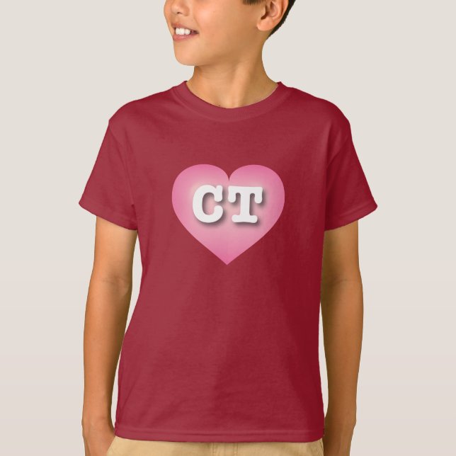 T-shirt Connecticut Rose Fade Heart - I love CT (Devant)