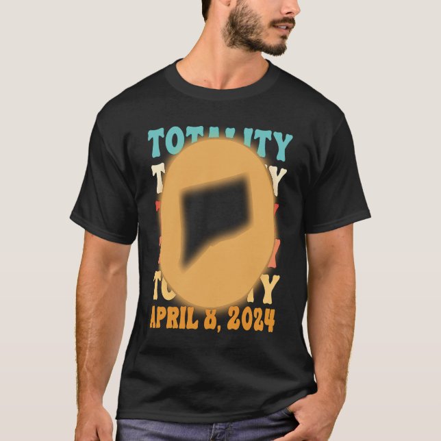 T-shirt Connecticut Totality Solar Eclipse April 8 2024 As (Devant)