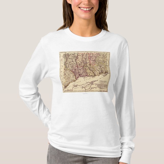 T-shirt ConnecticutPanoramic MapConnecticut (Devant)