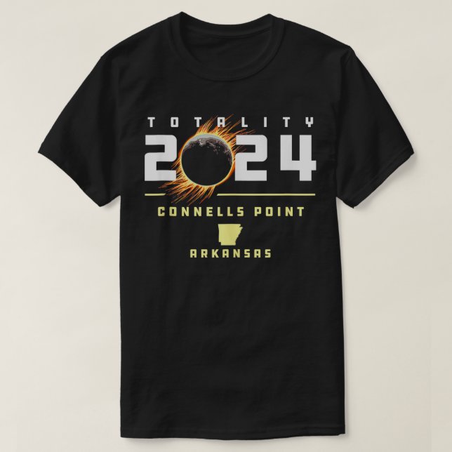 T-shirt Connells Point Arkansas 2024 Total Éclipse Solaire (Design devant)