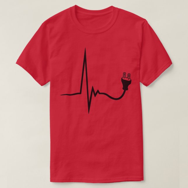 T-shirt connexion de prise de courant hearbeat (Design devant)