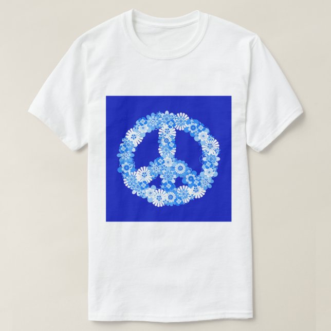 T-shirt Connexion Paix en bleu (Design devant)