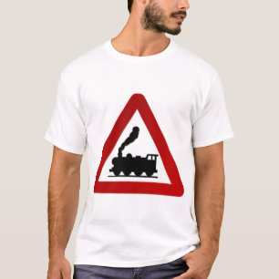 T-shirt Connexion train en noir et rouge