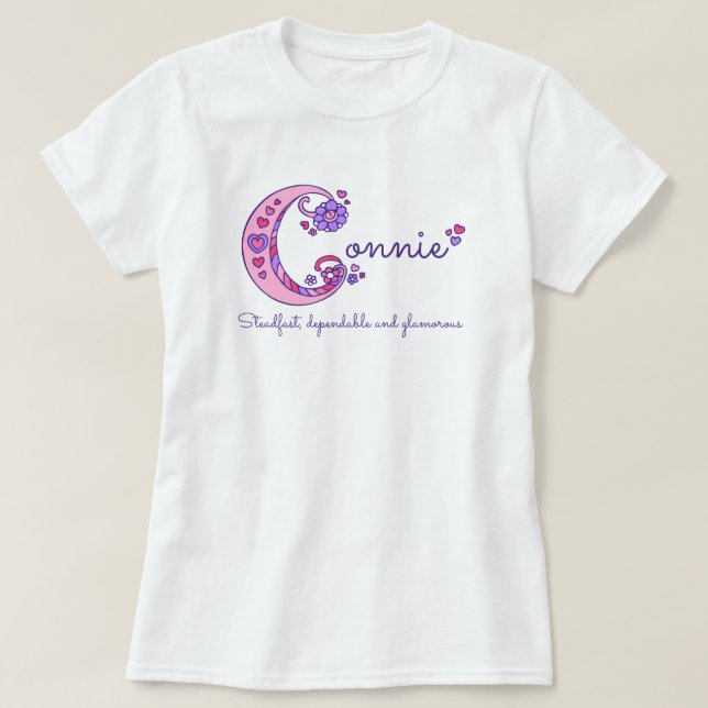 T-shirt Connie girls C nom signifie chemise monographique (Design devant)