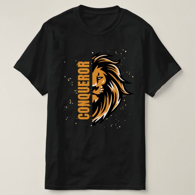 T-shirt Conquérant - Couleur noire homme imprimé (Design devant)