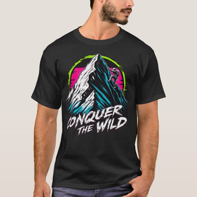T-shirt Conquérir la nature - Neon Adventure Climber Desig (Devant)