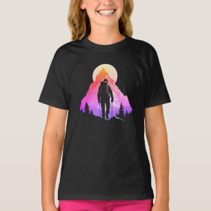 T-shirt Conquérir le pic silhouette de randonneur de monta