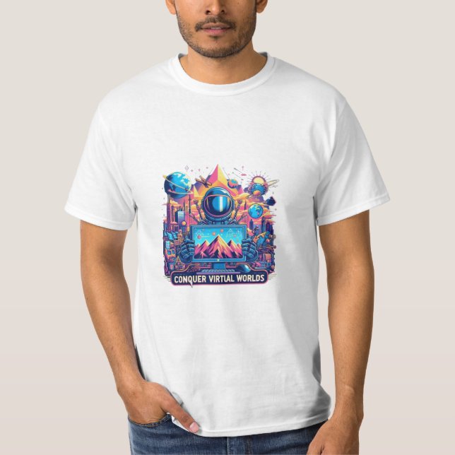 T-shirt Conquérir les mondes virtuels (Devant)