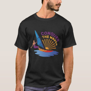 T-shirt Conquérir les Vagues Surf Action de Planche à Vo