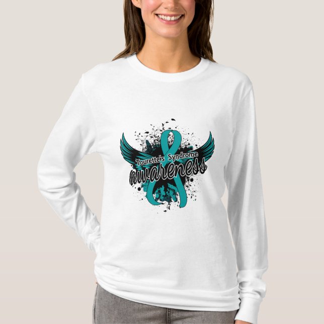 T-shirt Conscience 16 (Teal) de syndrome de la Tourette (Devant)