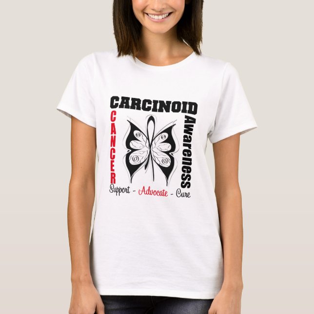 T-shirt CONSCIENCE carcinoïde de ruban de papillon de (Devant)