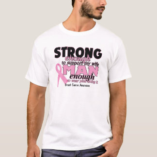 T-shirt Conscience de cancer du sein de soutien d'homme