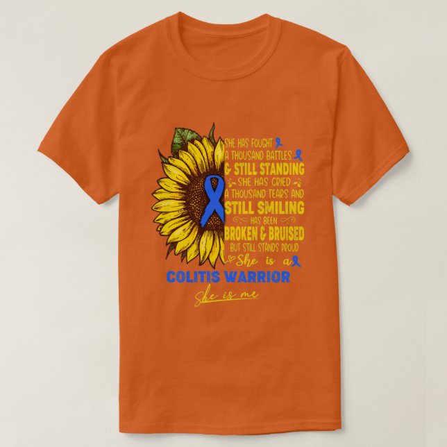 T-shirt Conscience de la colite Elle est une guerrière de  (Design devant)