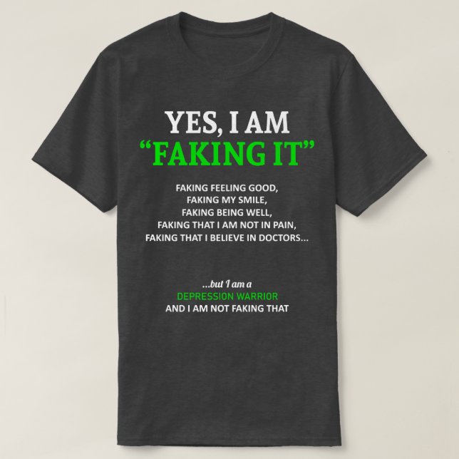 T-shirt Conscience De La Dépression Je La Pousse Dans Cett (Design devant)