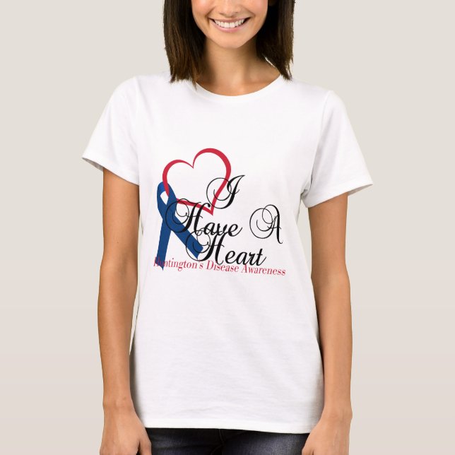 T-shirt Conscience de la maladie de Huntington de ruban de (Devant)
