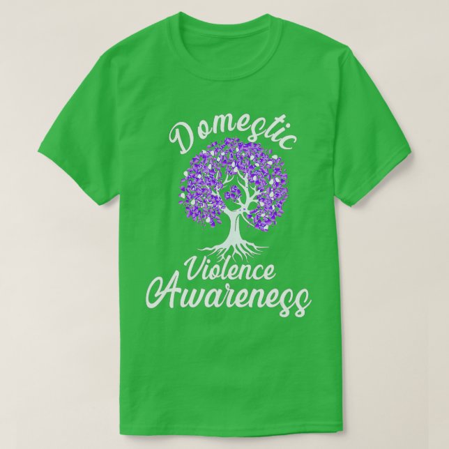 T-shirt Conscience de la violence domestique Guerrier Arbr (Design devant)
