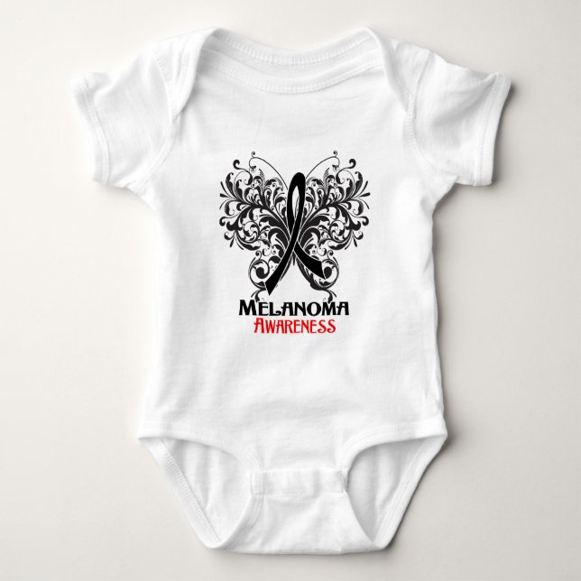 T-shirt Conscience de mélanome de papillon (Devant)