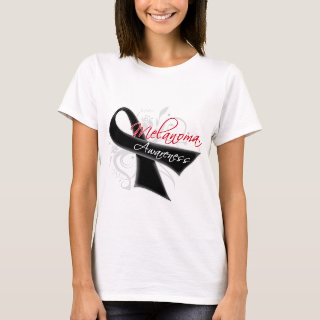 T-shirt Conscience de mélanome de ruban d'imprimante par (Devant)