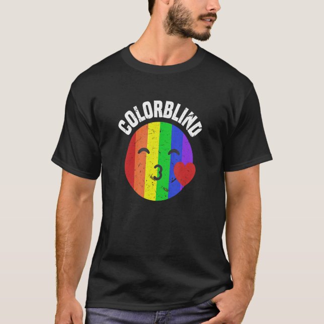 T-shirt Conscience des aveugles de couleur arc-en-ciel Vis (Devant)