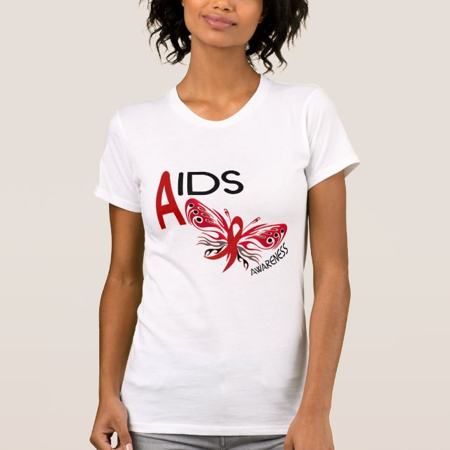 T-shirt Conscience du papillon 3 du SIDA/HIV (Devant)