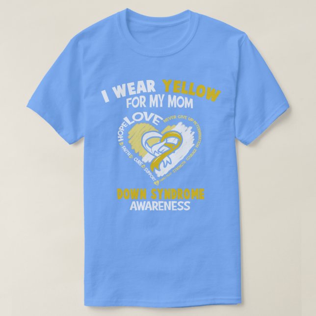 T-shirt Conscience du syndrome de Down Je porte le jaune p (Design devant)