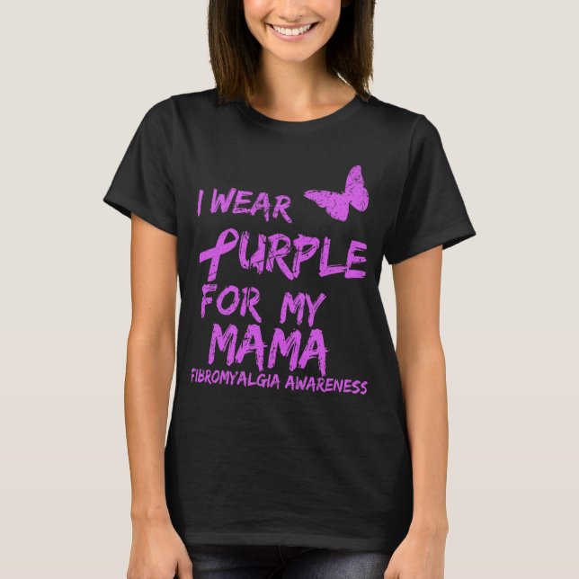 T-shirt Conscience Je Porte Du Violet Pour Ma Mama 6 (Devant)