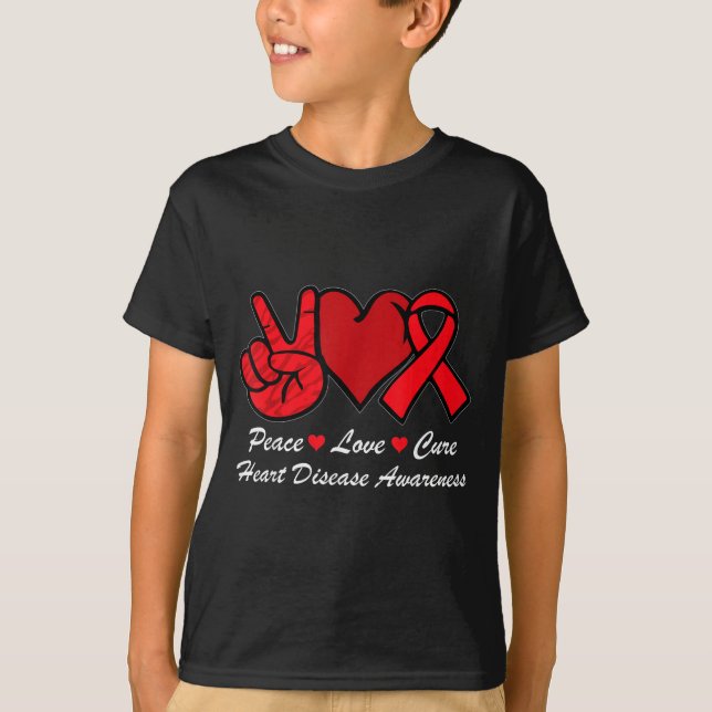T-shirt Conscience Paix Maladie Cardiaque Sensibilisation  (Devant)