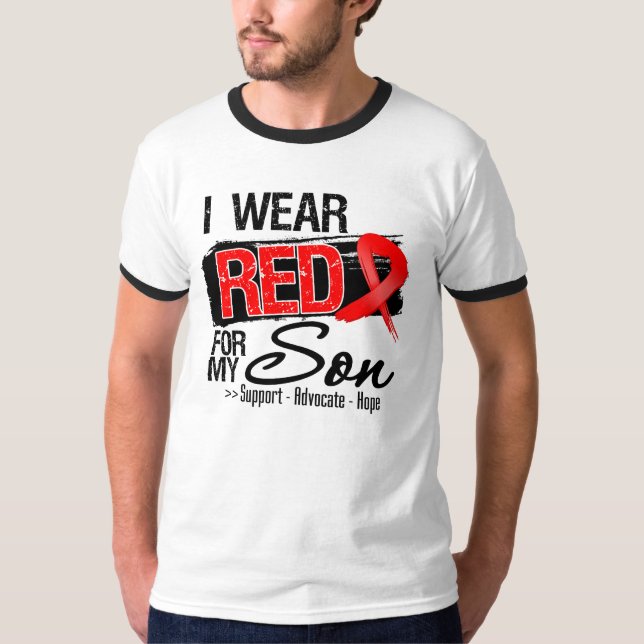 T-shirt Conscience rouge de ruban - fils (Devant)