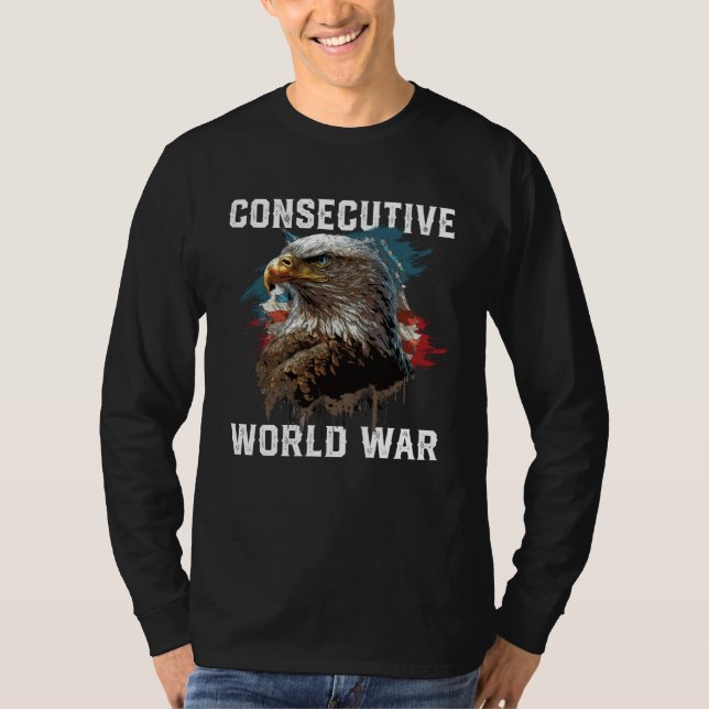 T-shirt Consecutive World War American Veteran USA Fourth  (Devant)