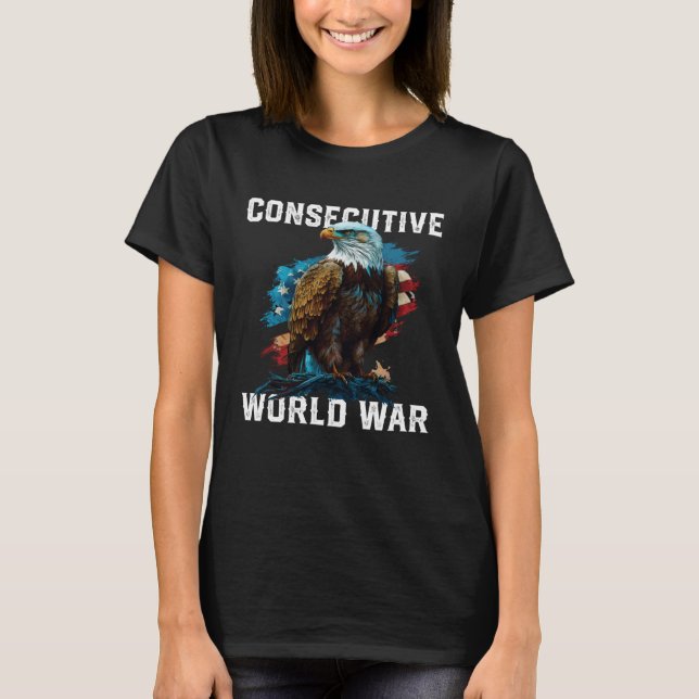 T-shirt Consecutive World War American Veteran USA Fourth  (Devant)